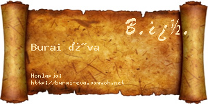Burai Éva névjegykártya